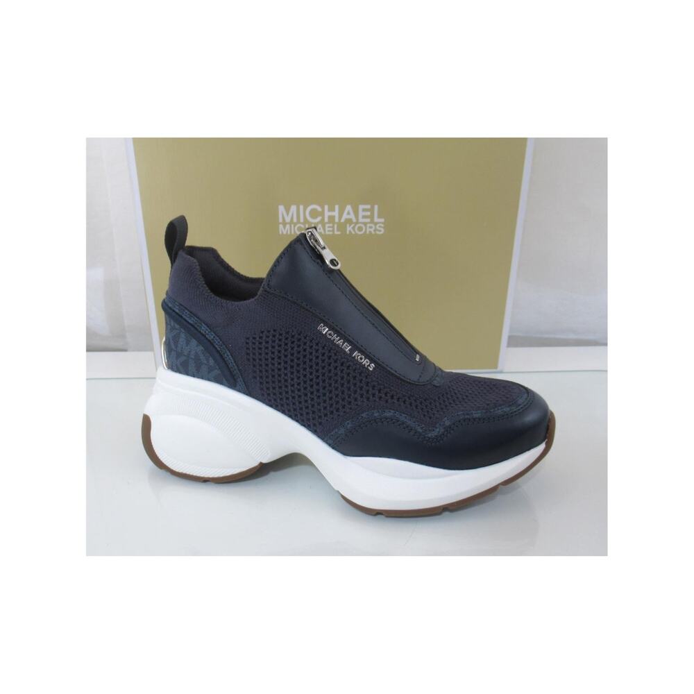 Michael Kors Zuma Slip On Trainer Sporty Wedge Sneakers Dress Blues